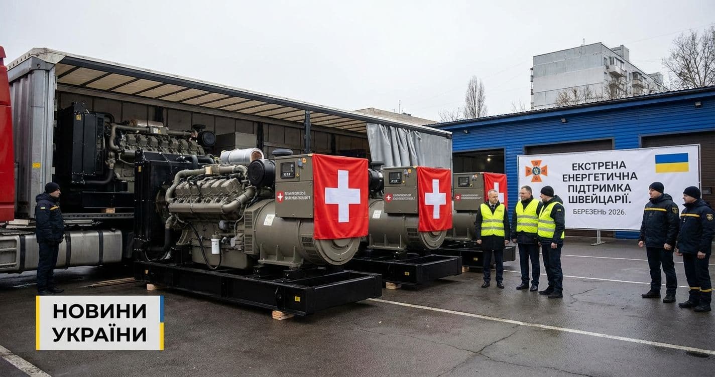 Швейцарія доставила до Київа перші генератори в рамках пакету допомоги на 32 мільйони франків